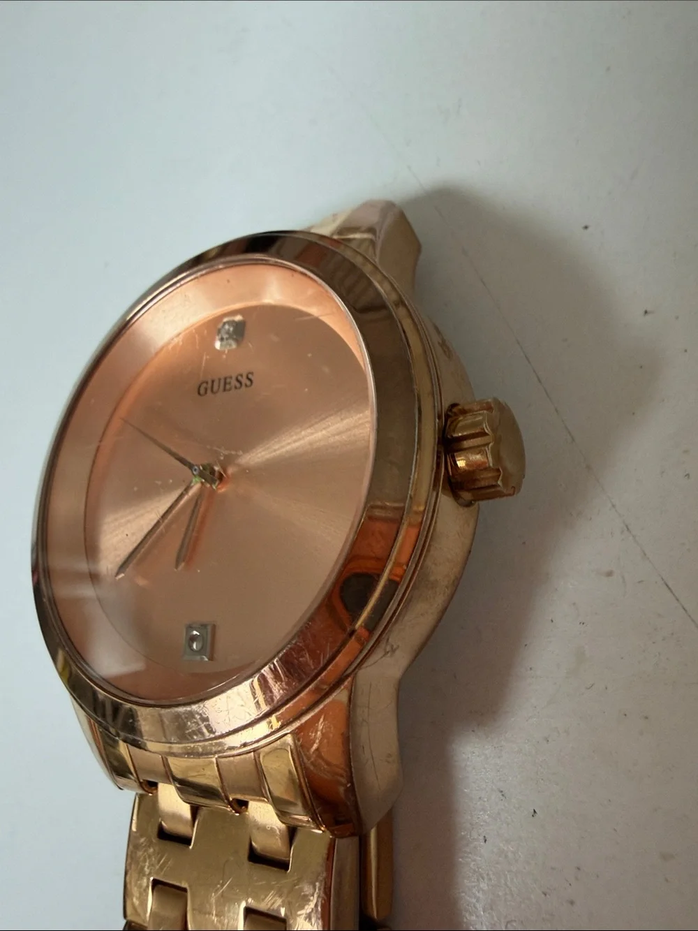 GUESS Rose Gold-Tone men’s or Unisex Bracelet Watch